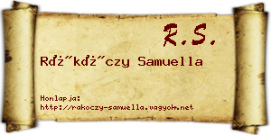 Rákóczy Samuella névjegykártya